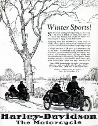 Harley-Davidson Winter-Werbung von 1924
