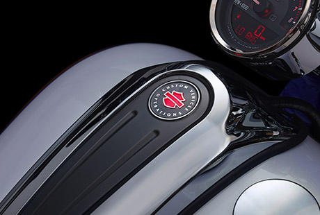Scramin Eagle Softail Deluxe / Exklusive CVO Features:    Qualität vom Feinsten. Und die Tradition, für die der Name Harley-Davidson steht. Mit zusätzlichen Custom-Details und Extra-Performance, die Ihr Bike von allen anderen auf der Straße abheben. In jedem steckt ein Stück Eitelkeit. Premium Custom. Große, trickreich gestylte Räder. Viel Aufmerksamkeit fürs Detail. Das perfekte Paket aus Engineering und Stil, wie es nur eine Custom-Maschine bietet. Und genießen Sie die üppige Ausstattung mit Chrom, Elektronik und Komfort-Features. Das entscheidende Merkmal eines Harley-Davidson Custom Vehicle Operations Modells aber ist die unbändige Kraft seines mächtigen, bildschönen Screamin Eagle Twin Cam 110 Motors. Ein echtes Custom-Bike für die wahren Kenner unter den Bikern.
