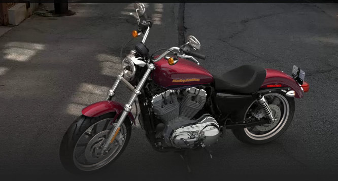 Sportster XL 883 SuperLow 2015 in Mysterious Red Sungo / Blackened Cayenne Sunglo