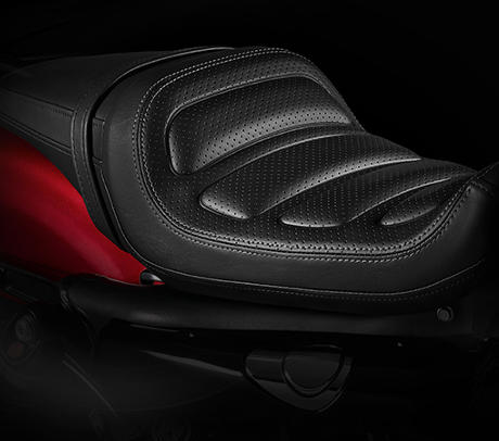 Sportster XL 1200 Roadster / Doppelsitzbank:    Die neue Doppelsitzbank der Roadster kombiniert optimal Komfort und Custom-Styling. Der attraktiv geformte Sitz gibt sicheren Halt beim Beschleunigen, und seine niedrige Sitzhhe von 785 mm trgt zum niedrigen Schwerpunkt und leichtem Handling bei.
