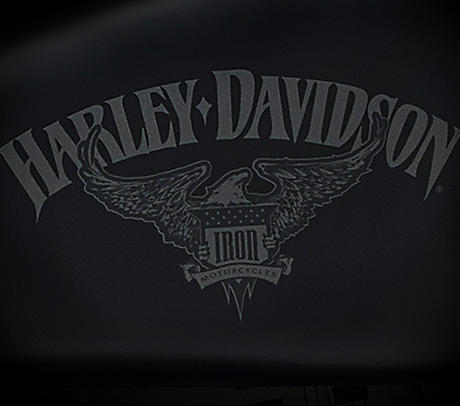 Sportster XL 883 Iron / Neue Eagle & Shield Tankgrafik:    Jede Generation verdient ihren eigenen Adler. Das klassische Wappentier hat schon manches Bike geziert - und manch einen tätowierten Unterarm. Den Adler auf dem neuen Tank der Iron 883™ haben wir für dieses Bike neu entworfen. Als rebellisches Freiheits-Symbol trägt er das Harley Shield in seinen Krallen.
